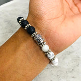 The Adjustable Yoga Bracelets (Lava & White Marble)